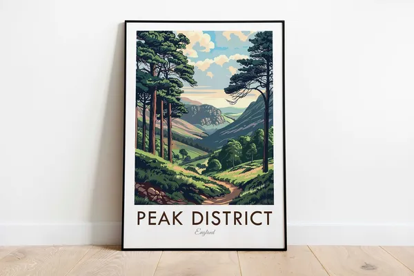 Peak District National Park Vintage Travel Poster