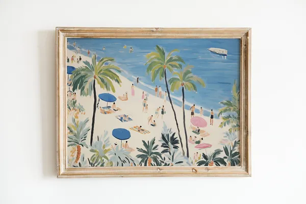 Matisse Abstract Seascape, Coastal Beach Scene Art Print