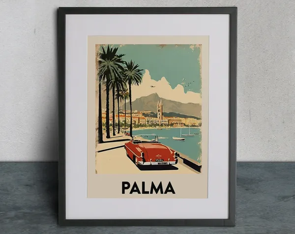 Palma Mallorca Vintage Travel Poster, Spain Art Print
