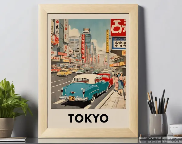 Tokyo Vintage Travel Poster Art Print