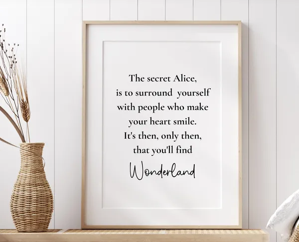 Alice In Wonderland Quote Art Print, Lewis Carroll