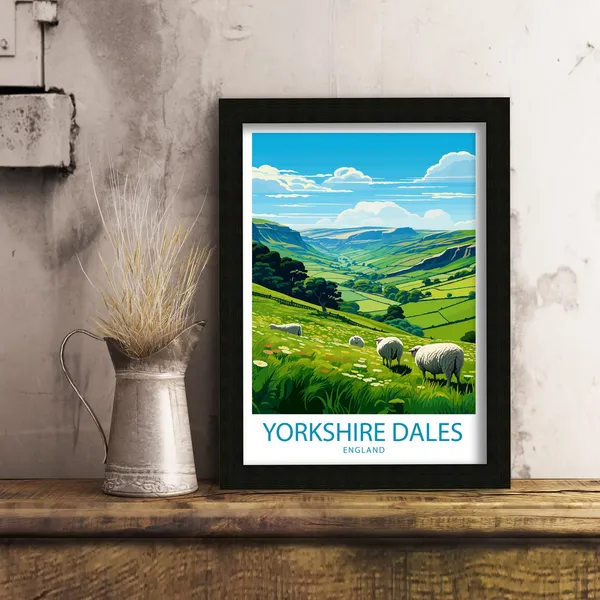 Yorkshire Dales Travel Poster, UK Wall Decor