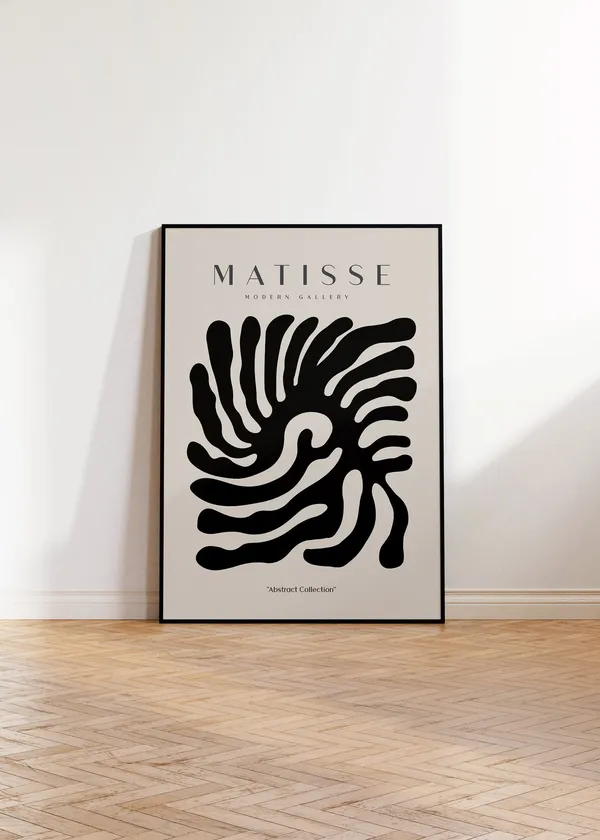 Henri Matisse Neutral Wall Art, Beige and Black Art Print
