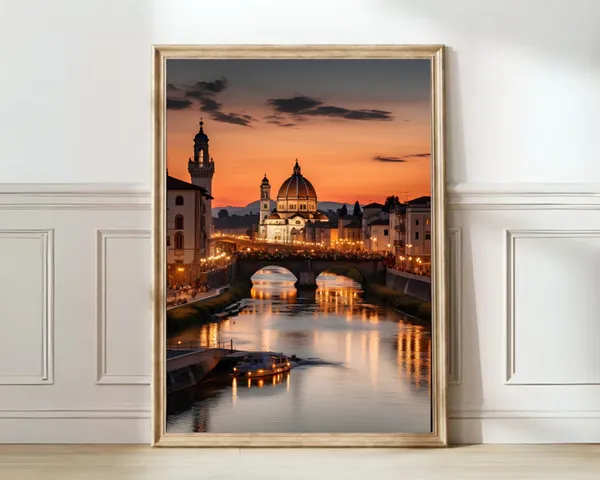Florence Italy Travel Poster, Ponte Vecchio Print