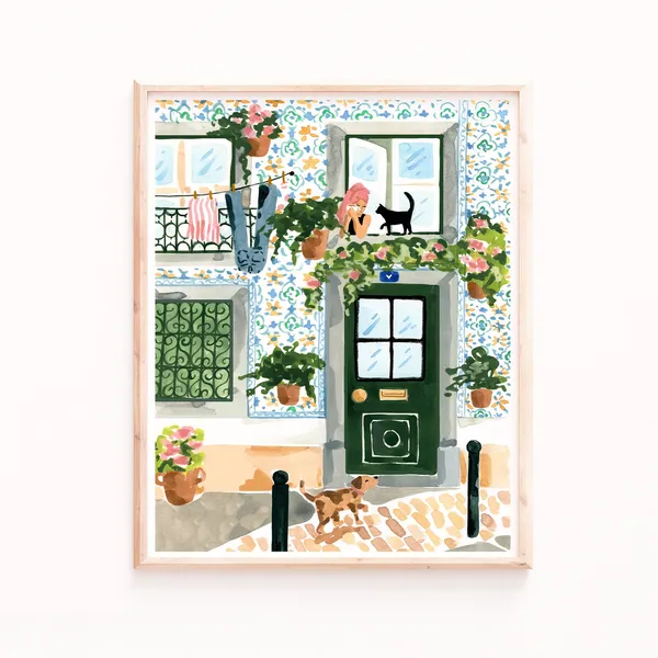 Portugal Art Print, Lisbon Illustration, Watercolor