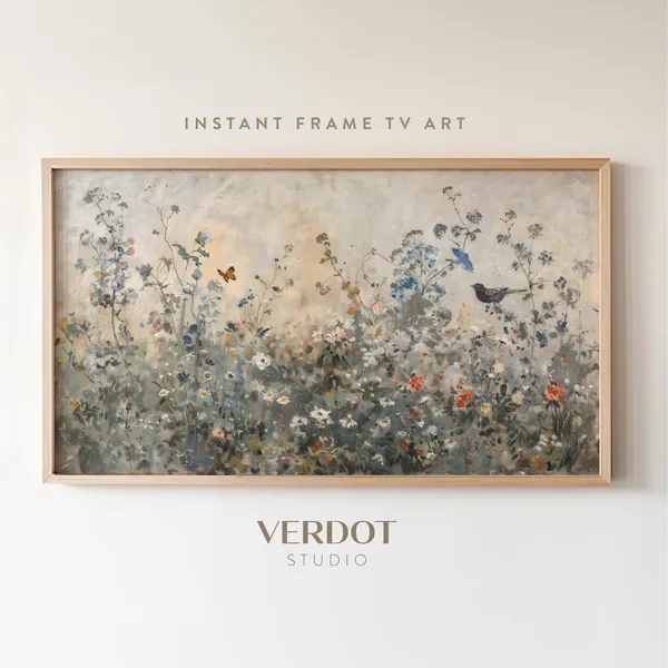 Muted Spring Wildflower Art Print, Vintage Botanical