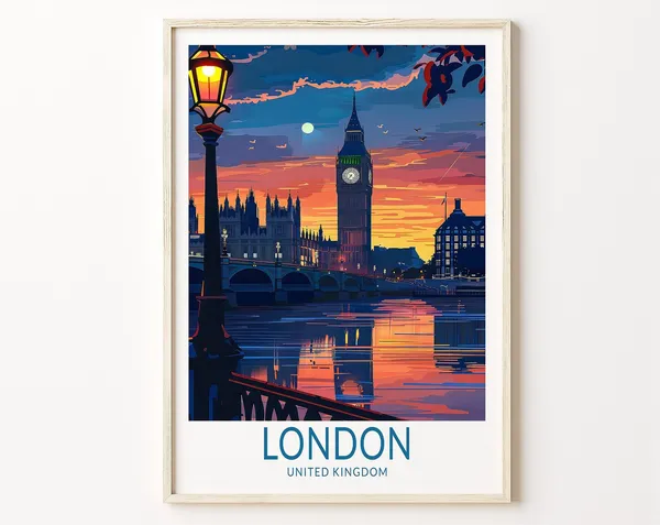 London, England Travel Poster, United Kingdom