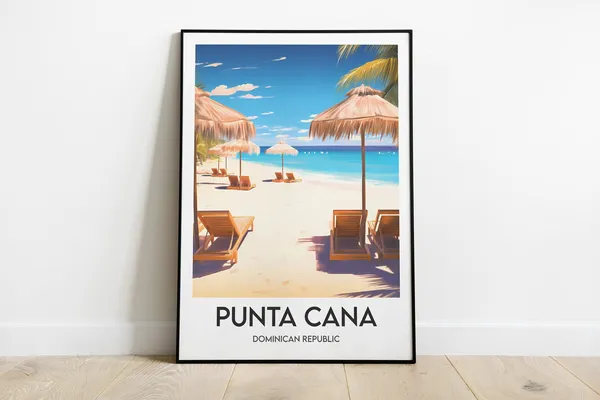 Punta Cana Dominican Republic Travel Poster, Art Print