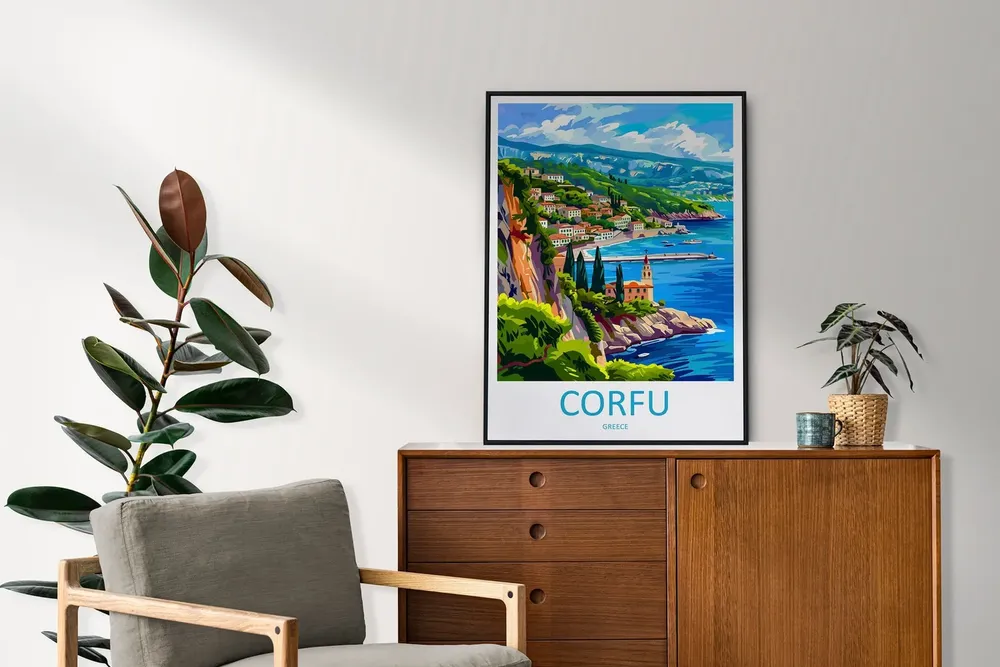 Corfu Travel Poster, Greece Wall Decor - Image 2