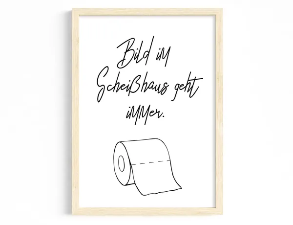 Bathroom Humor Minimalist Toilet Poster, Funny Typography
