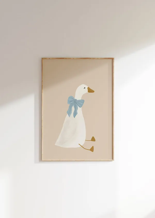 Silly Goose Nursery Decor, Coquette Goose Poster