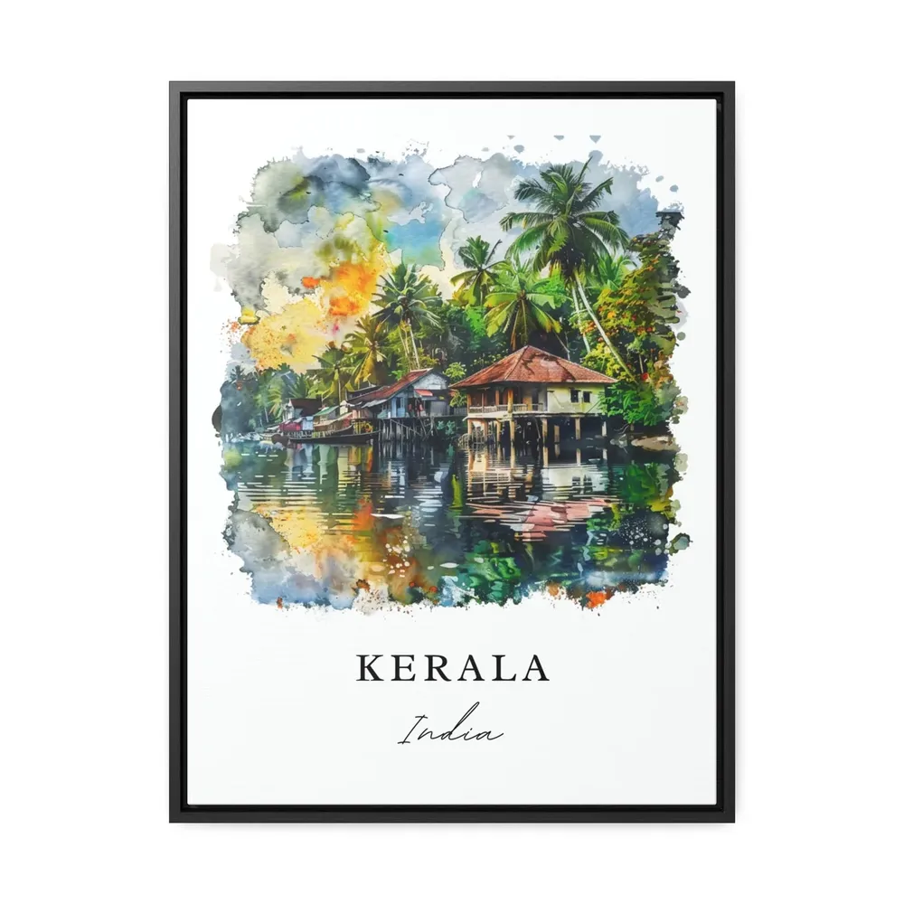 Kerala Travel Poster, Watercolor India Art Print - Image 3