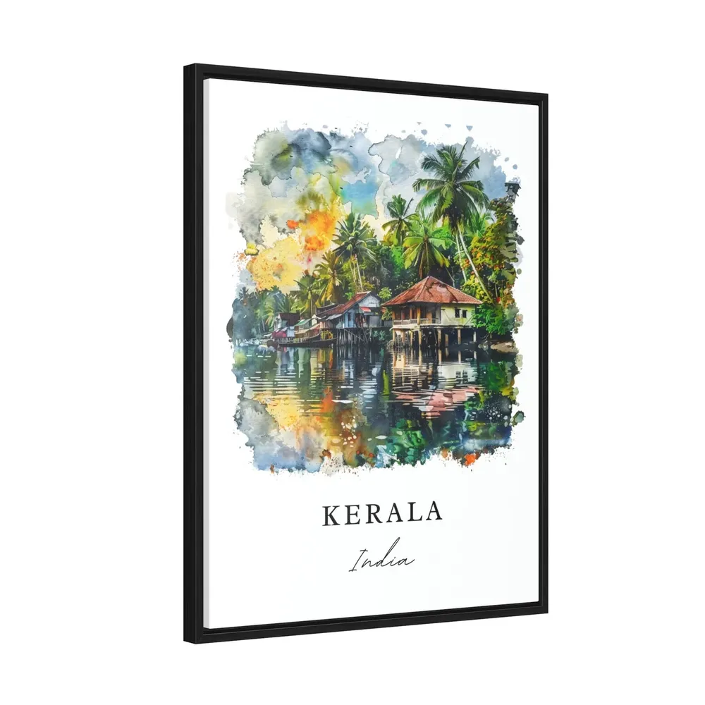 Kerala Travel Poster, Watercolor India Art Print - Image 2