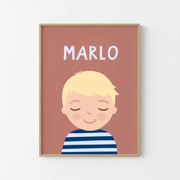 Personalized Boy Portrait, Children's Room Poster