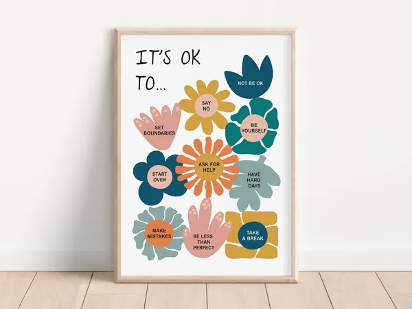 Its Ok To Not Be Ok Mental Health Art Print