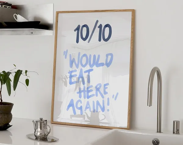 1010 Would Eat Here Again Aesthetic Kitchen Art Print