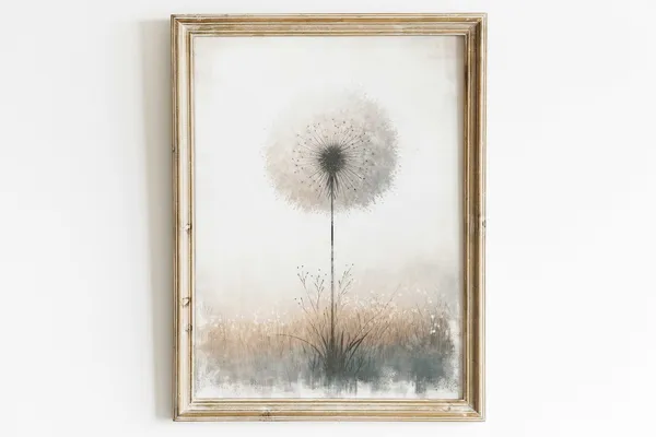 Dandelion Vintage Botanical Art Print, Farmhouse