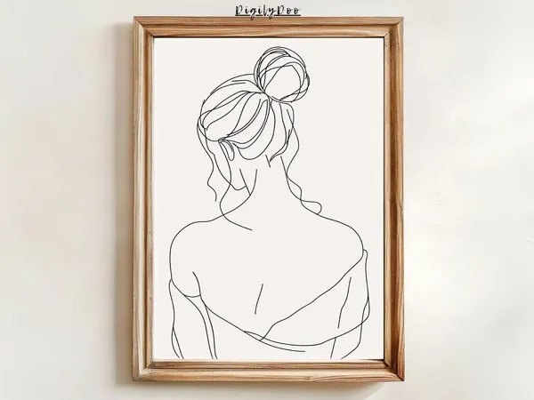 Woman Line Drawing Art Print, Minimalist Line Art