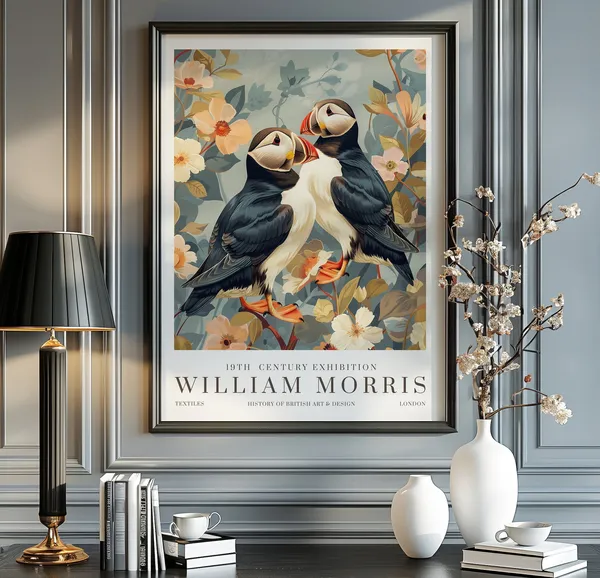 William Morris Puffin Vintage Exhibition Poster Print