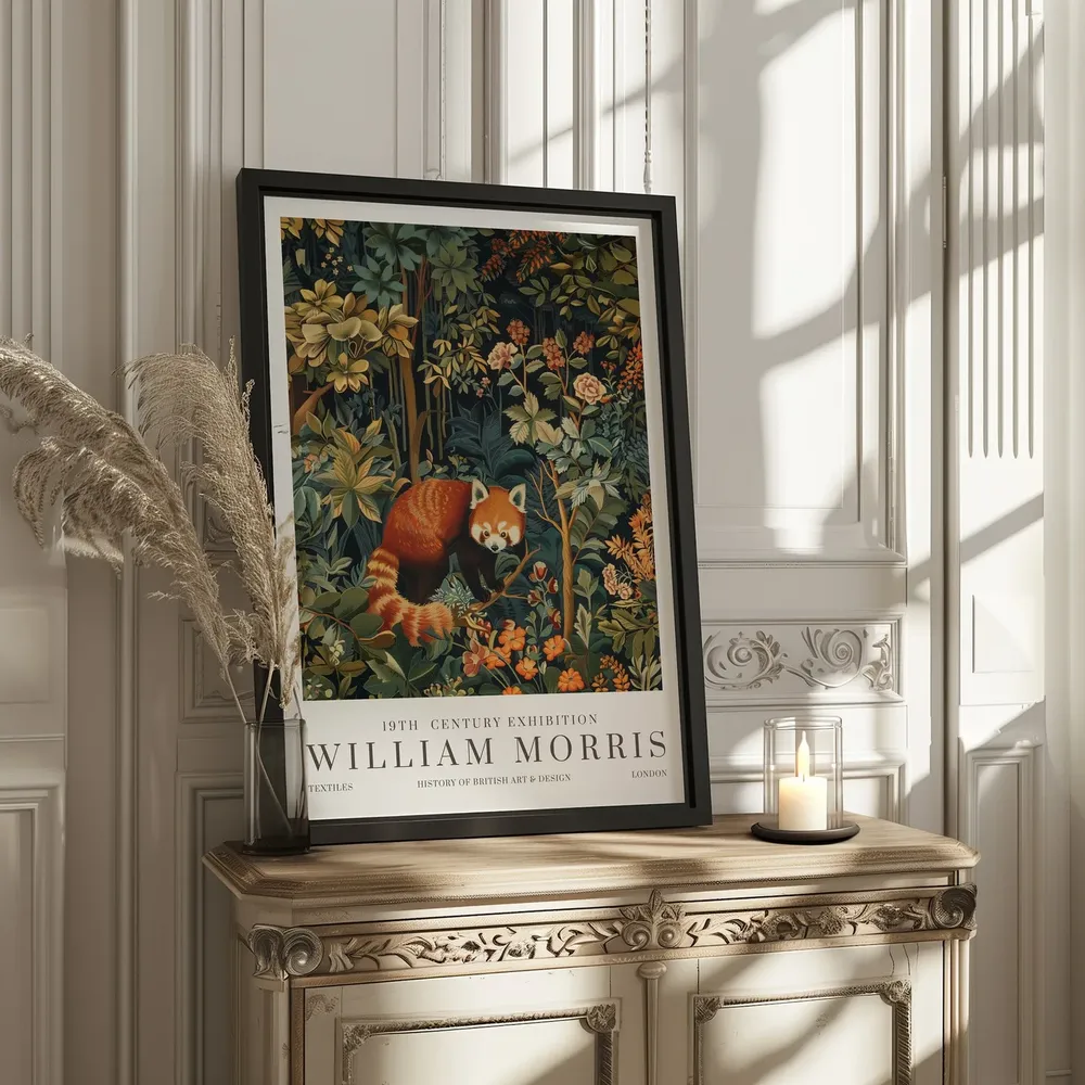 William Morris Red Panda Vintage Poster