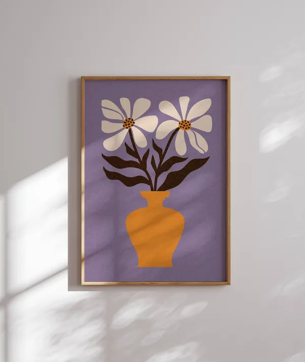 70s Flower Poster, Matisse-Inspired Mid-Century Art Print