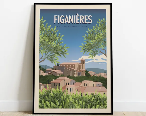 Figanires Saint Michel Church Vintage Travel Poster