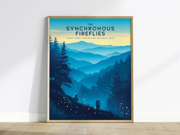 Fireflies at Great Smoky Mountains Travel Poster
