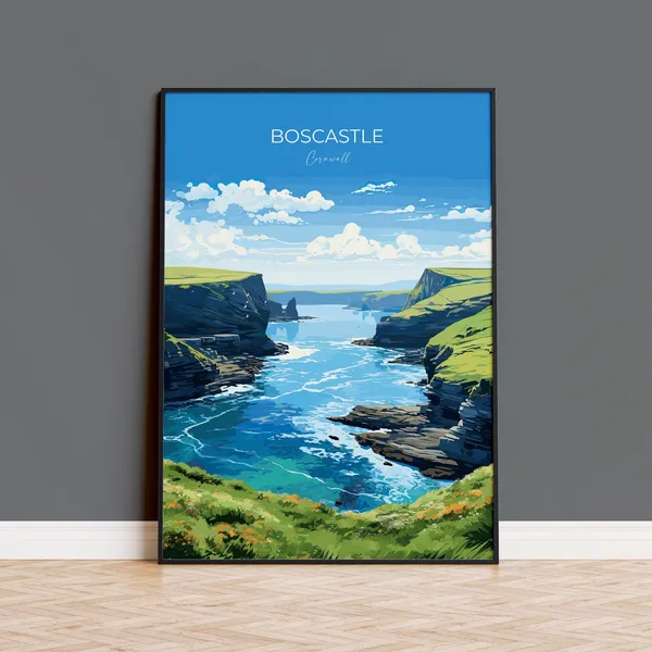 Boscastle Travel Poster, Cornwall England Art Print