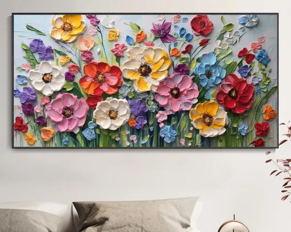 Boho Floral Meadow Art Print, Valentine's Gift