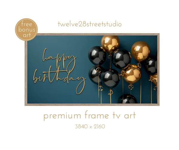 Happy Birthday Frame TV Decor Wall Art Print