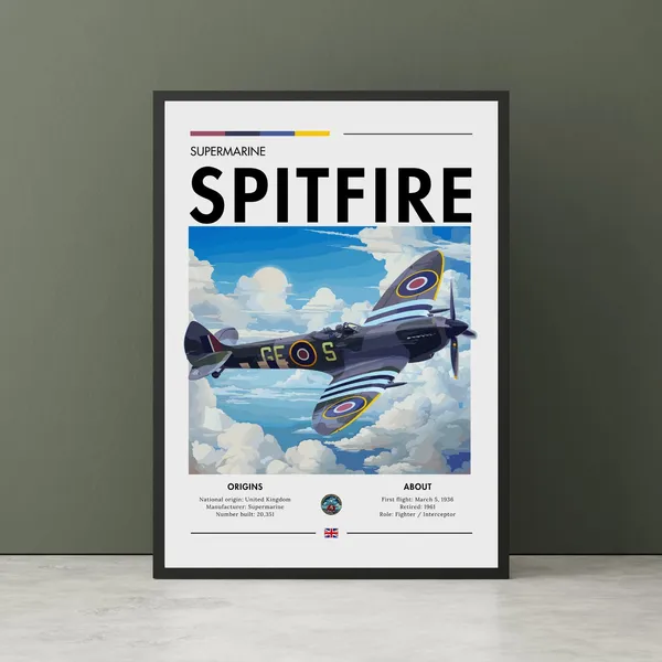 Battle Of Britain Spitfire Aviation Art Poster