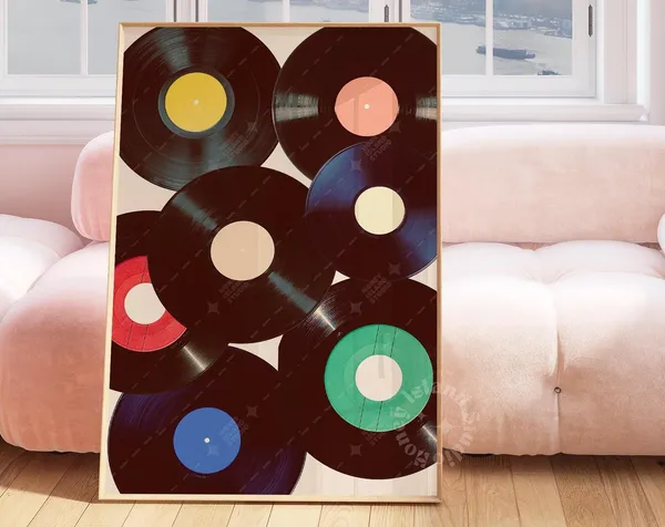 Retro Music Vinyl Record Turntable Art Print