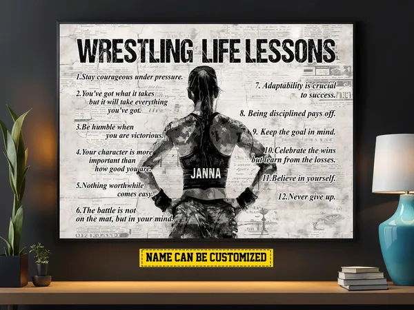 Personalized Wrestling Life Lessons Poster Print