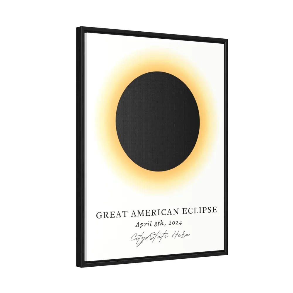 Custom Town Eclipse Art 2024 Travel Poster - Image 2