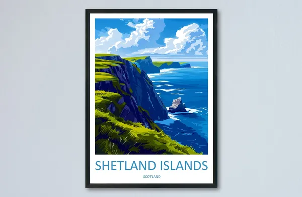 Shetland Travel Print, Scotland Art Print