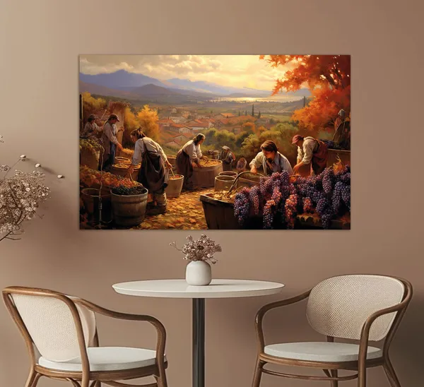 Winemaking In Italy Oil Painting Wall Art Print