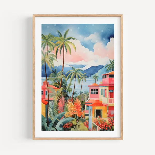 Lahaina Hawaii Coastal Art Print, Giclee Print