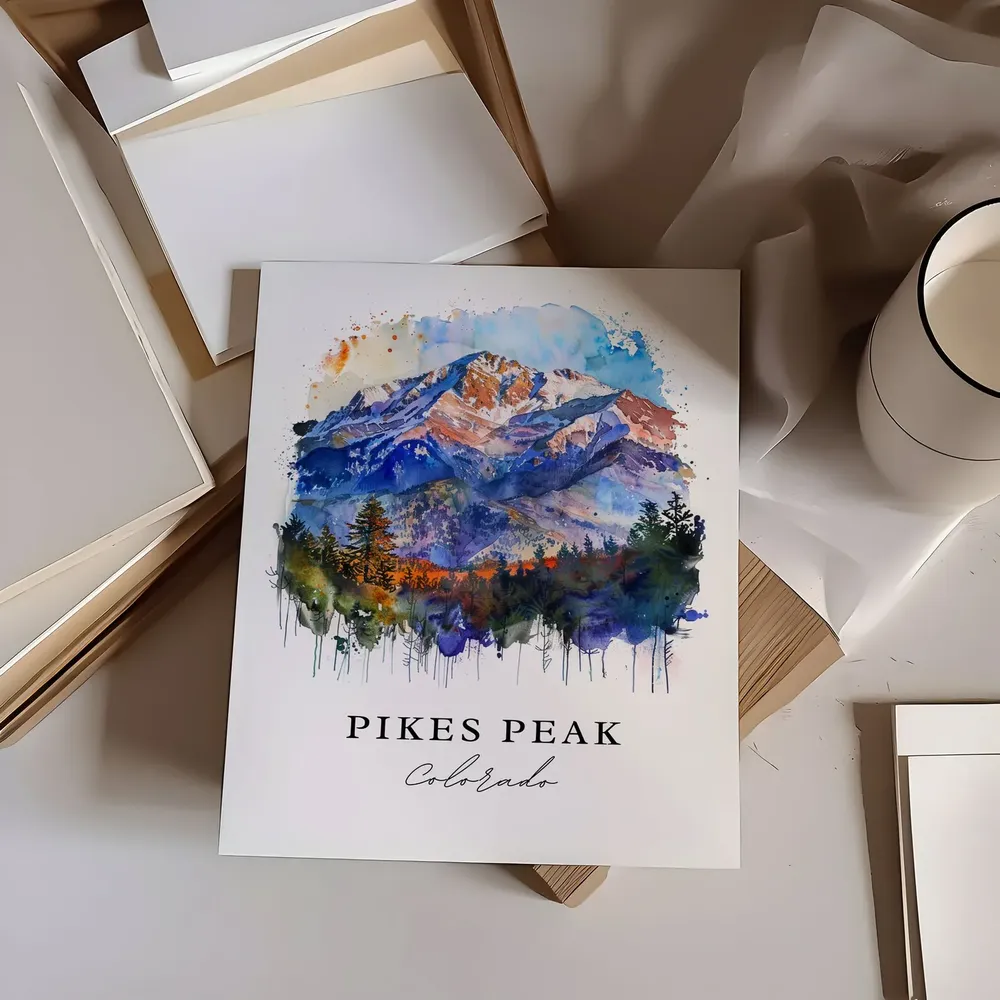Pikes Peak Travel Poster, Colorado Mountain Art Print - Image 6