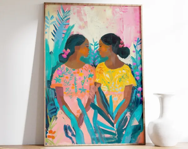 Caribbean Girls, Jamaica Tropical Wall Art Print