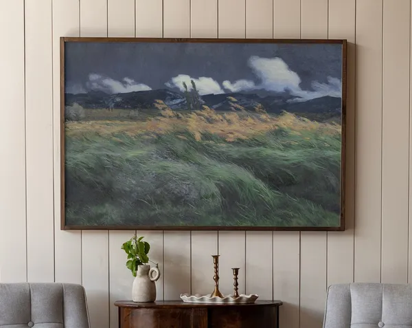 Vintage Blowing In The Night Living Room Art Print