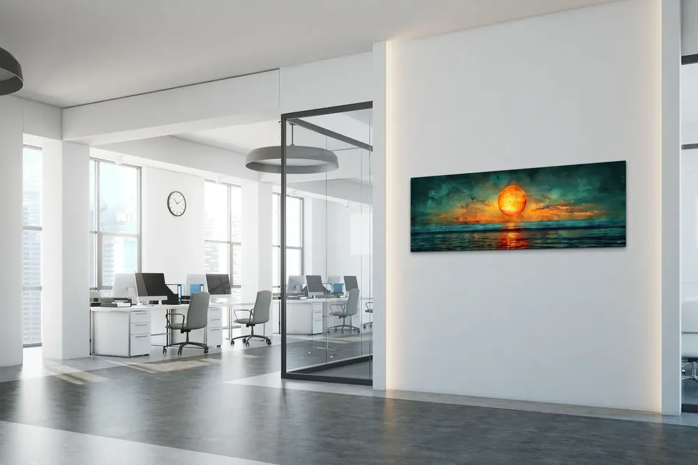Panoramic Mid-Century Modern Sunset Wall Art Print - Image 7