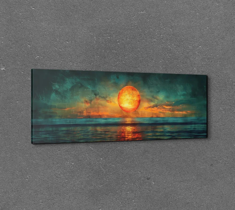 Panoramic Mid-Century Modern Sunset Wall Art Print - Image 3