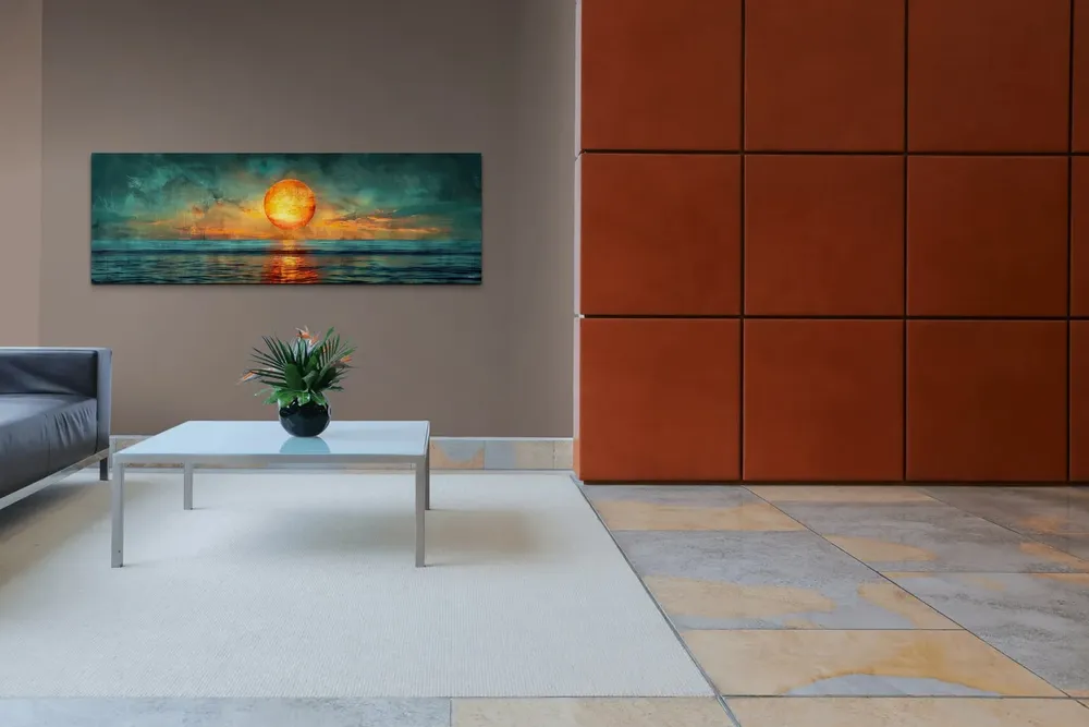 Panoramic Mid-Century Modern Sunset Wall Art Print - Image 6