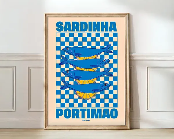 Sardines Tin Vintage Poster, Eclectic Kitchen Art