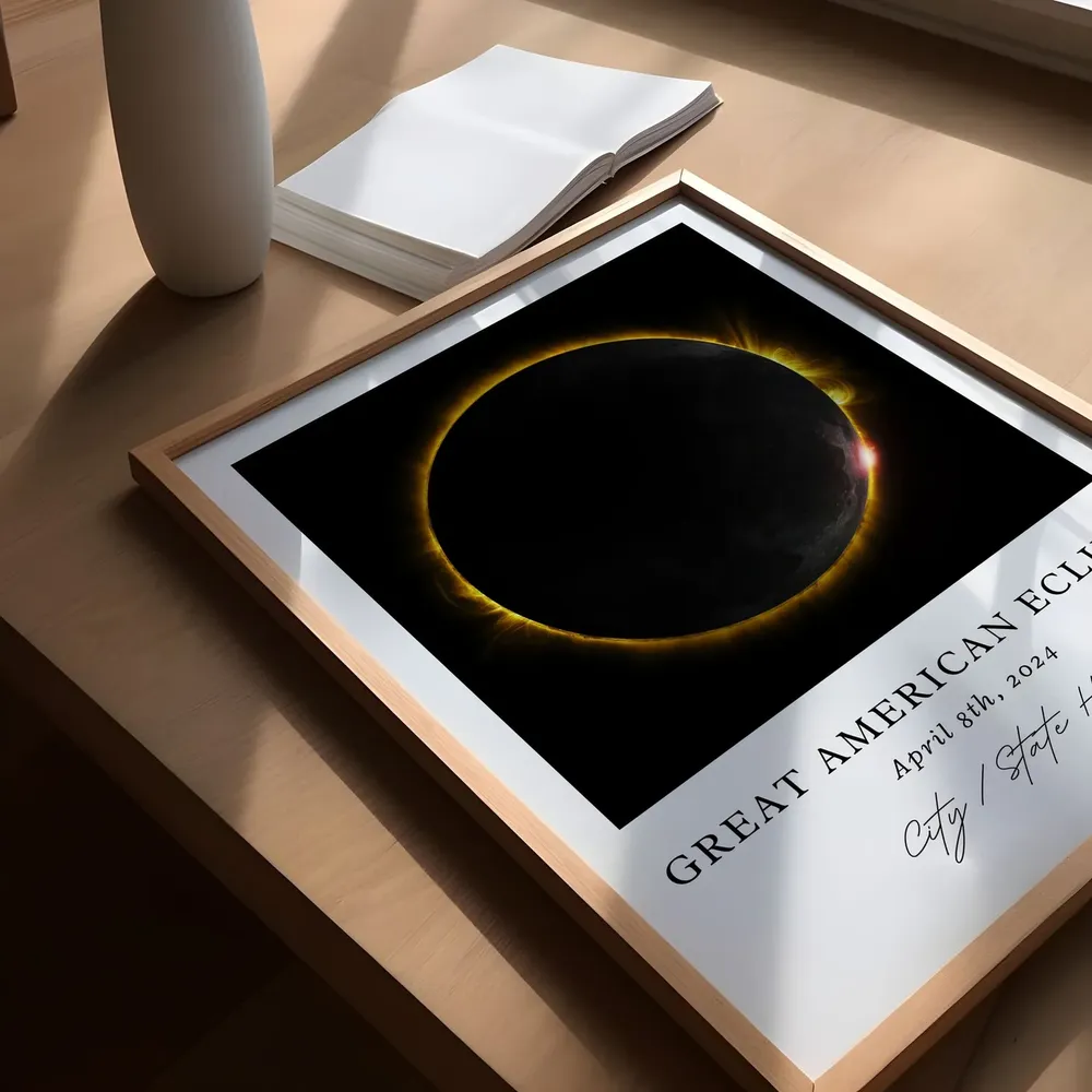 Custom Eclipse Artwork 2024 Solar Souvenir Art Print - Image 3