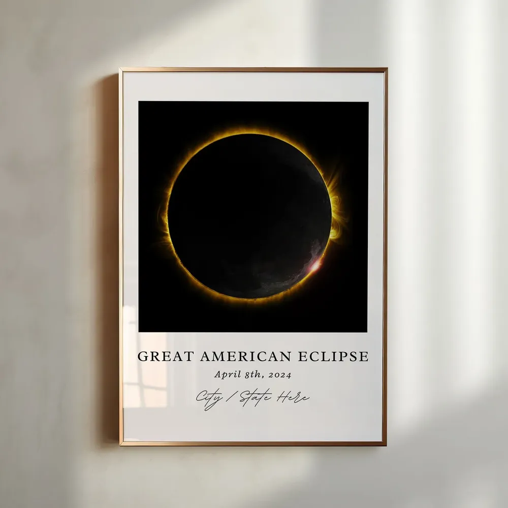 Custom Eclipse Artwork 2024 Solar Souvenir Art Print - Image 4