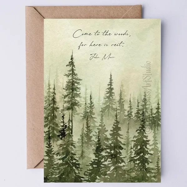 John Muir Quote, Forest Bathing Nature Art Print