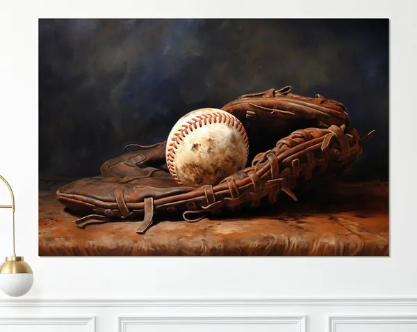 Vintage Baseball Art Print, Classic Sports Wall Art