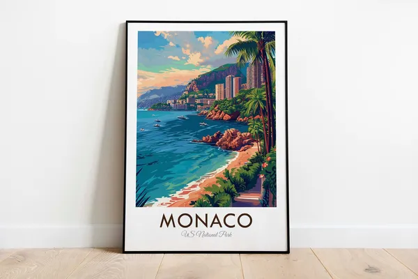 Principality Of Monaco Vintage Travel Poster Art Print