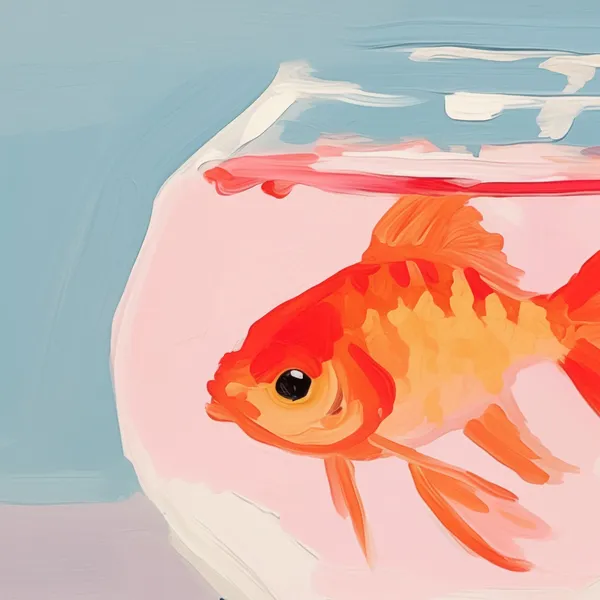 Gold Fish Print, Cute Girly Preppy Wall Art